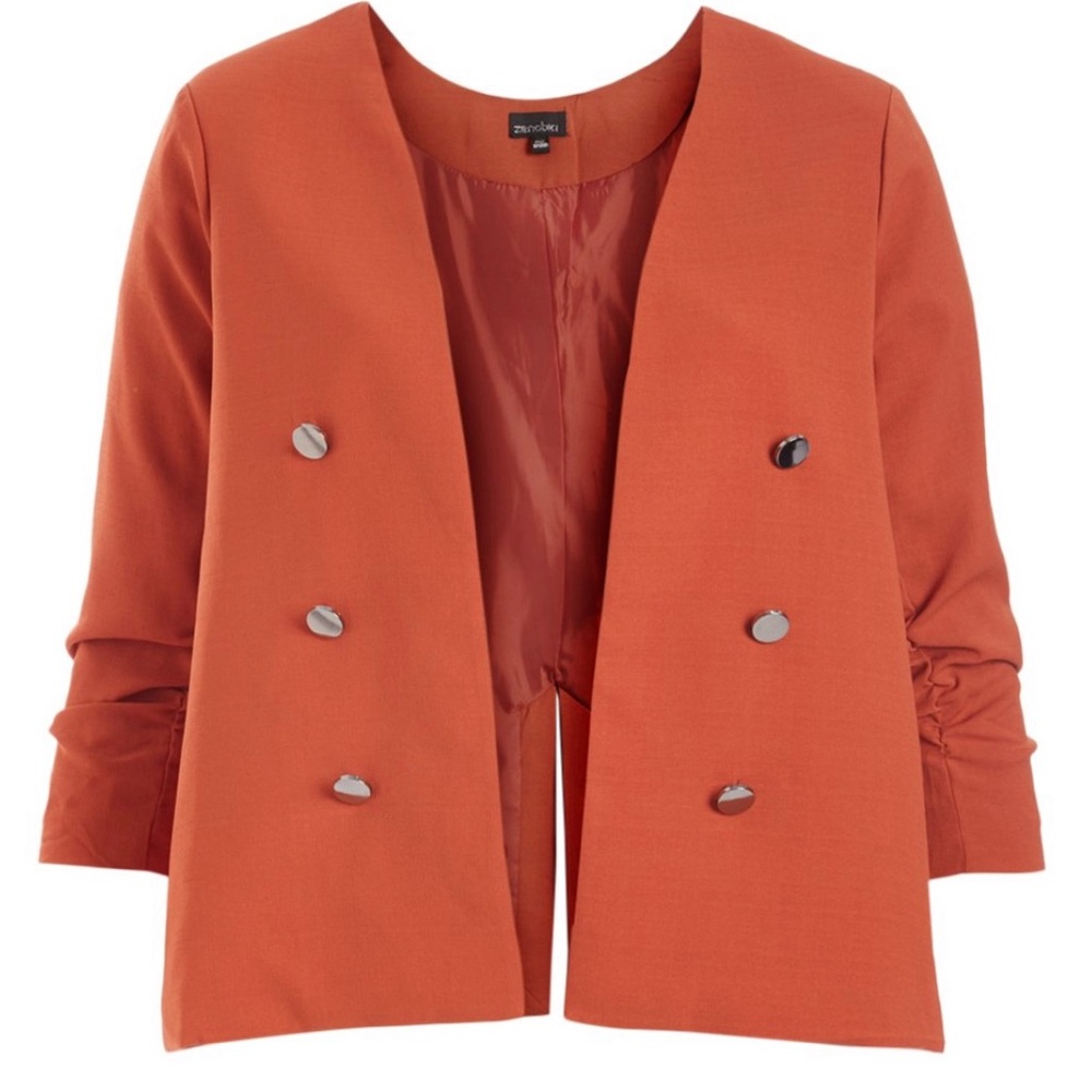 Rust Button-Accent Open Cardigan - Picture 1 of 1